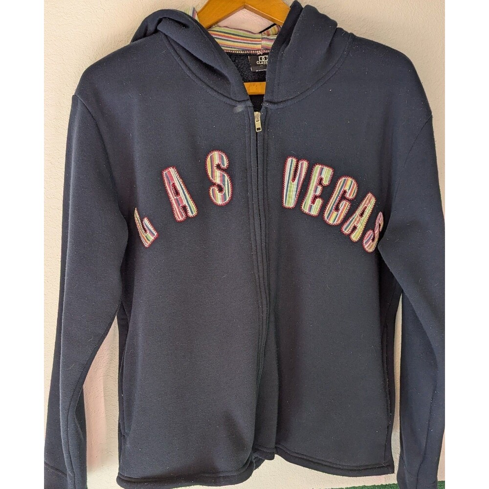 DC Las Vegas Blue Womens Size XL Sweatshirt Hoodie Strip Full Zip (A-15m)